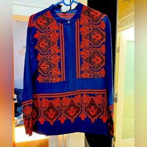 J Crew bule blouse silk